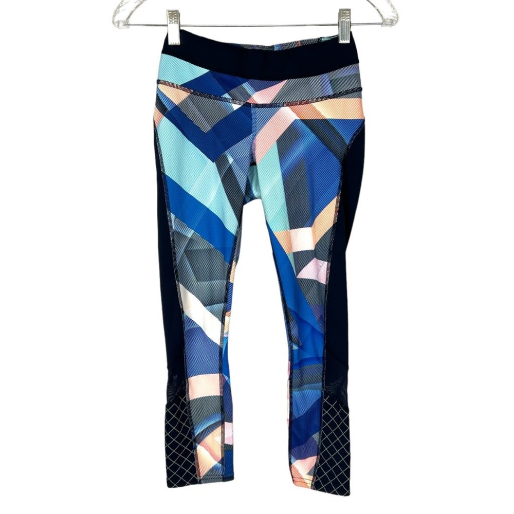 Athleta Womens Sonar Capri Leggings Electric Geo Blue size XXS - Picture 3 of 15